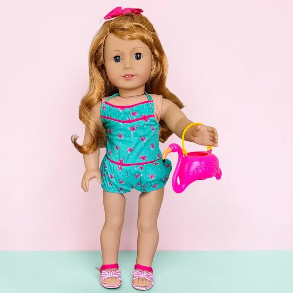 American Girl Maryellen Larkin with Flamingo Swim Set & Meet Dress